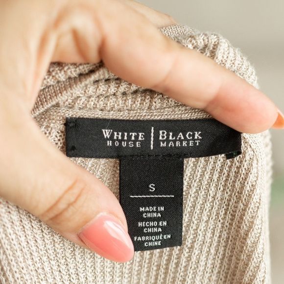 Women’s White House Black Market Tan Open‎ Front Sweater size S - Picture 12 of 13